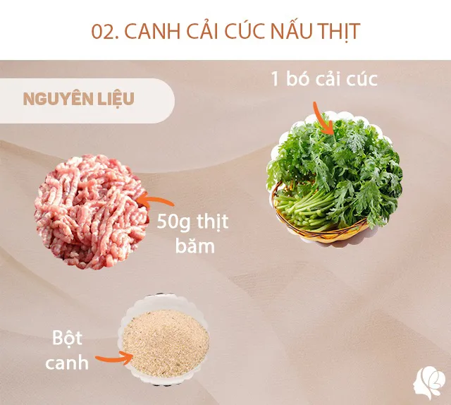 Bữa cơm đơn giản mà đầy đủ dinh dưỡng với 3 món canh dưa cải chua thơm ngon