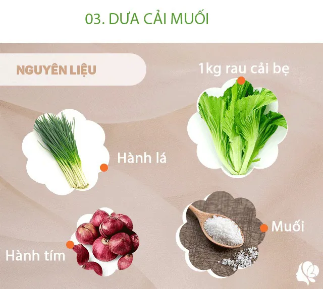 Bữa cơm đơn giản mà đầy đủ dinh dưỡng với 3 món canh dưa cải chua thơm ngon