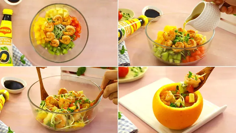 Cuối tuần ‘healthy’ với món salad cam tôm sú thanh mát