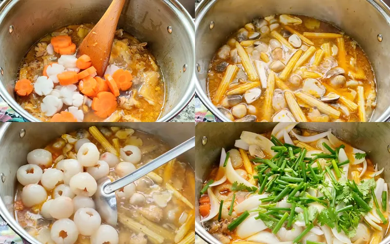 Canh sườn nấu nấm