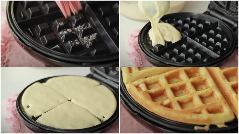 Cuối tuần làm bánh waffle mè đen ăn thư giãn