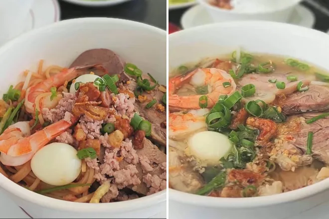 Mắm bò hoc và bún num-bo-choc phố Miên