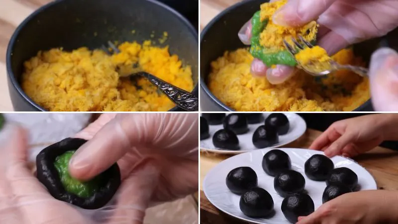 Món ngon mỗi ngày: Cách làm bánh trung thu Đài Loan nhân mè đen cốm dừa đơn giản