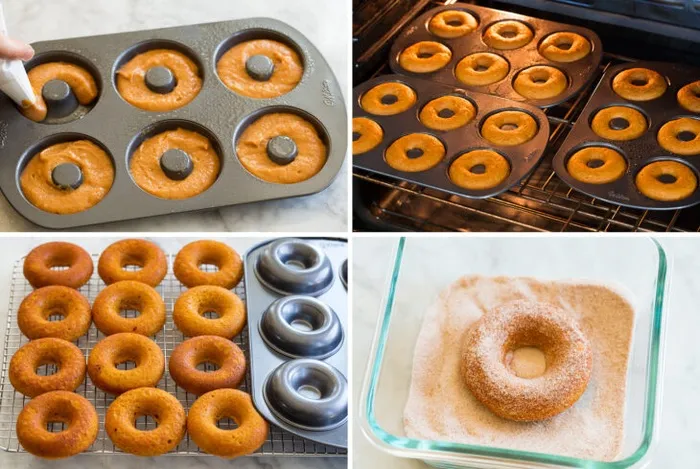 Bánh donut bí ngô giòn rụm hấp dẫn, ăn hoài không ngán