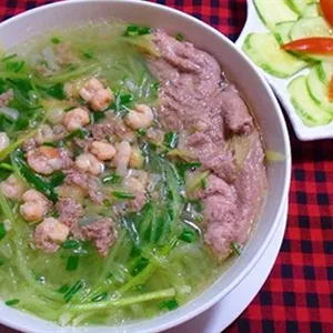 Canh bầu nấu tôm